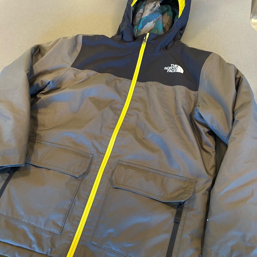 The North Face Black and Yellow Hooded Jacket